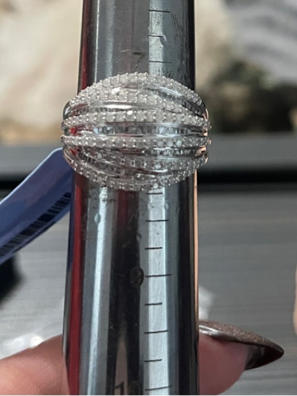 Sterling Silver Cluster Dome Ring w/ Natural Diamonds